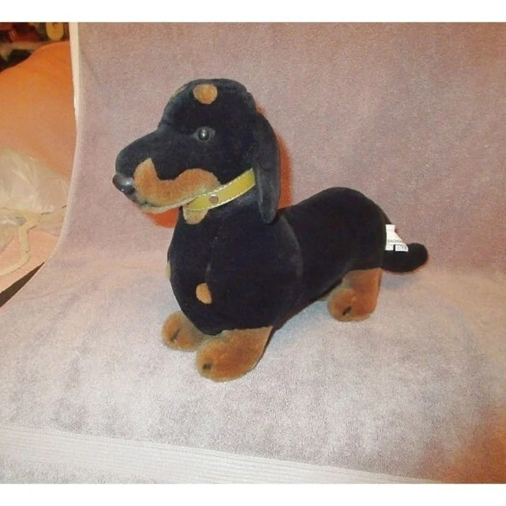 Vtg Ganz Dachshund Dog Plush Stuffed Animal Wiener Sausage Doxie Badger 18